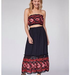 NWT Free People Rosebud 2pc Combo embroidered Set